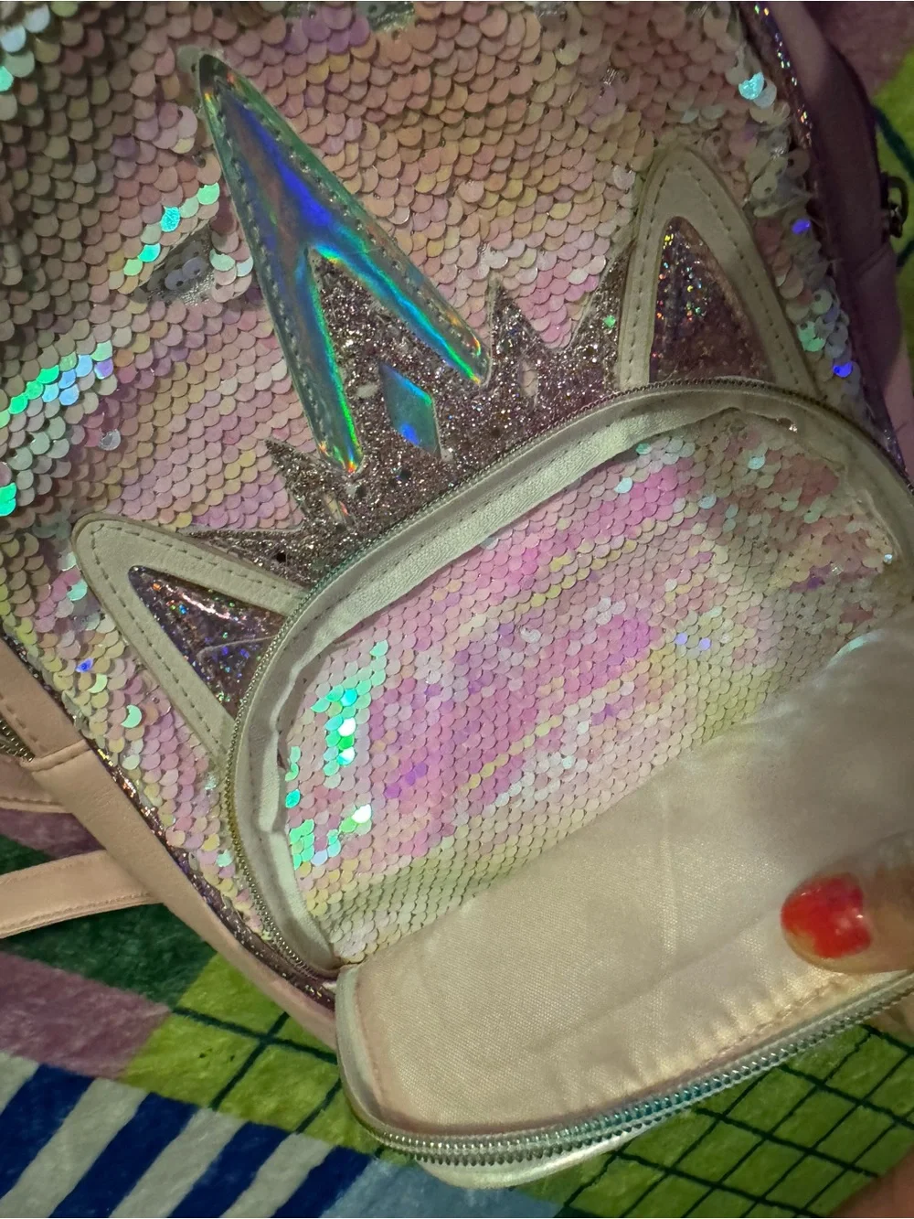 Pink Glitter Unicorn Sequin Mini Backpack